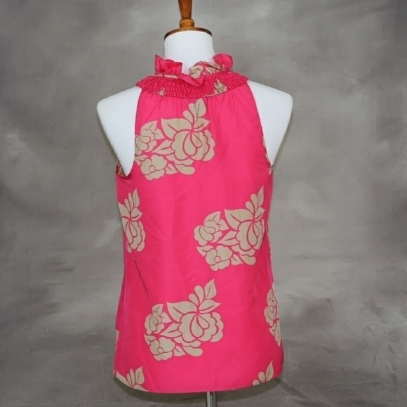 Club Monaco 100% silk blouse in hot pink floral. Luxurious!! - Picture 2 of 5